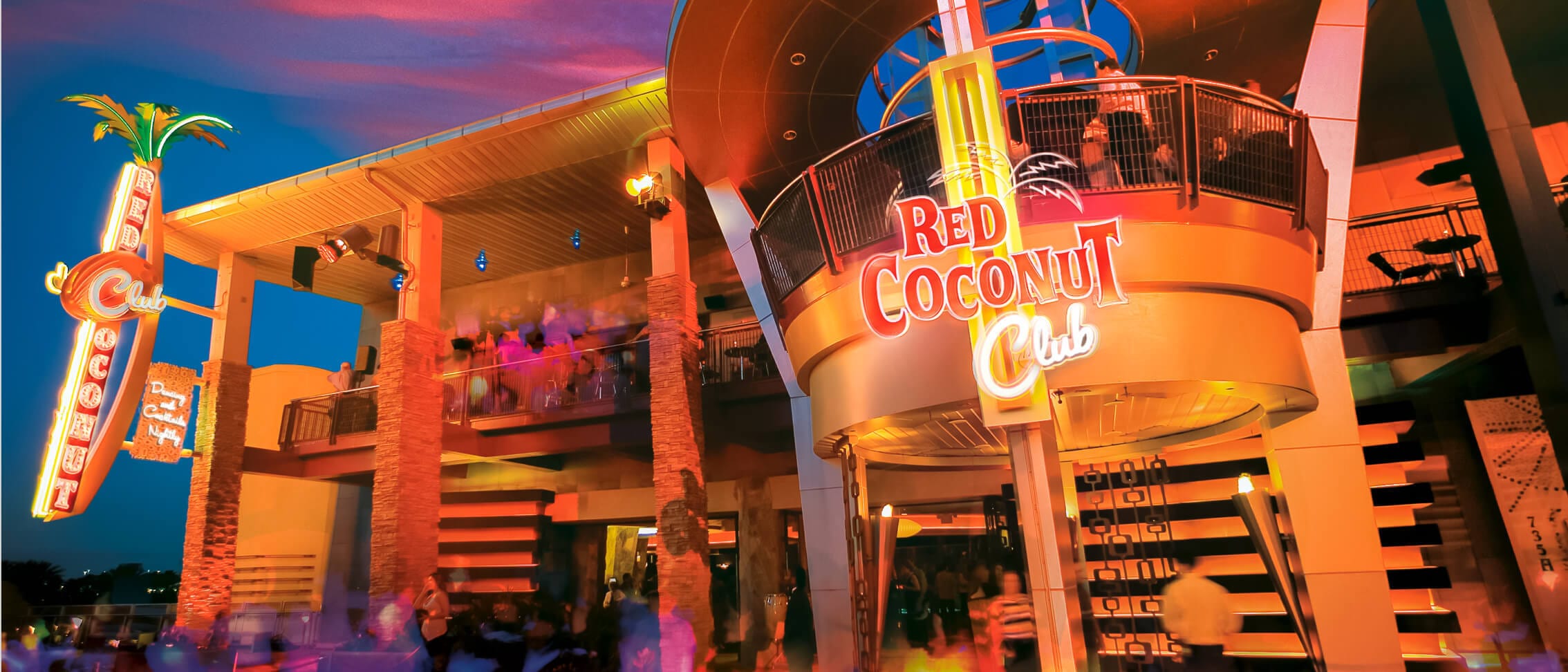 The exterior of Red Coconut Club.