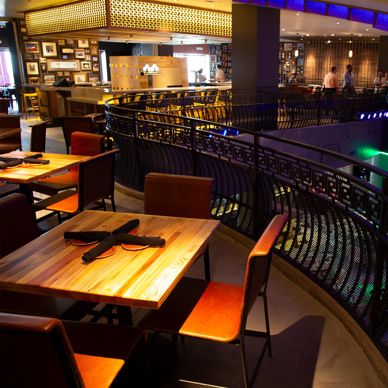 Interior photo captures a seating area of Antojitos Authentic Mexican Food at Universal CityWalk Orlando.