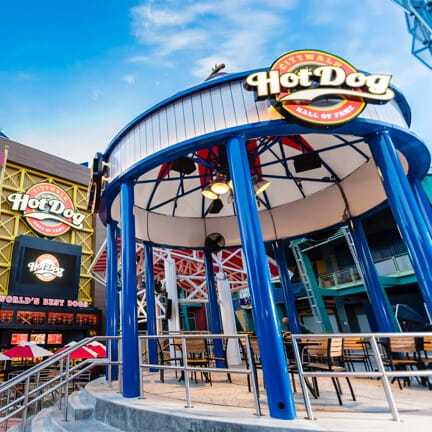 The exterior of Hot Dog Hall of Fame.