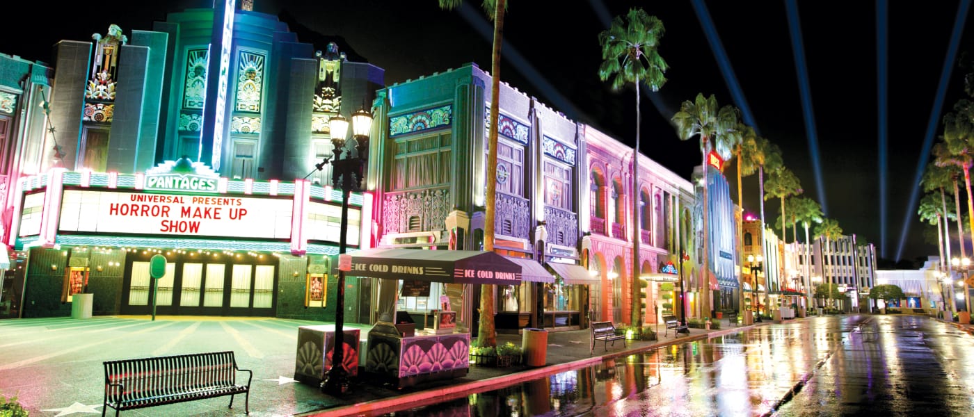 Street view of the Hollywood street at Universal Studios Florida