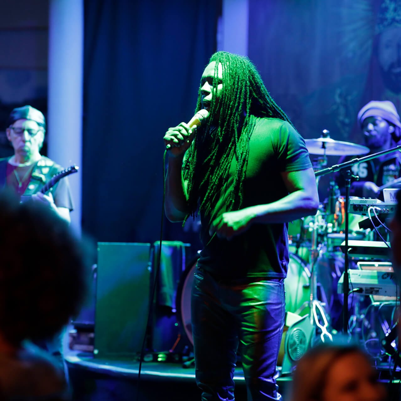 A live musical performance at Bob Marley A Tribute to Freedom at Universal CityWalk located at Universal Orlando Resort.