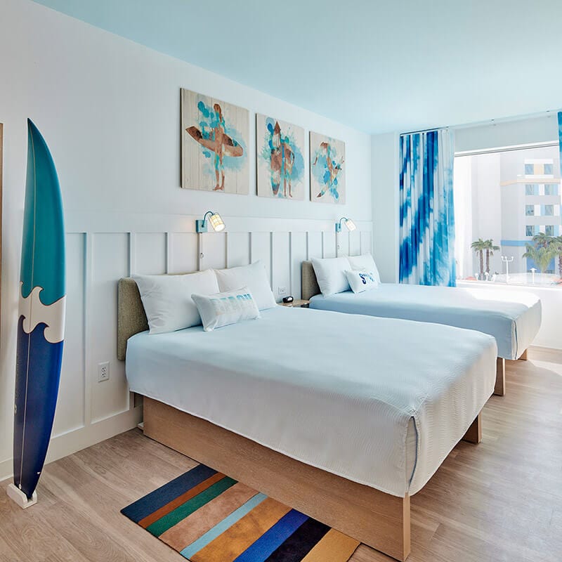 A two-bedroom suite at Universal Endless Summer Resort - Surfside Inn and Suites.