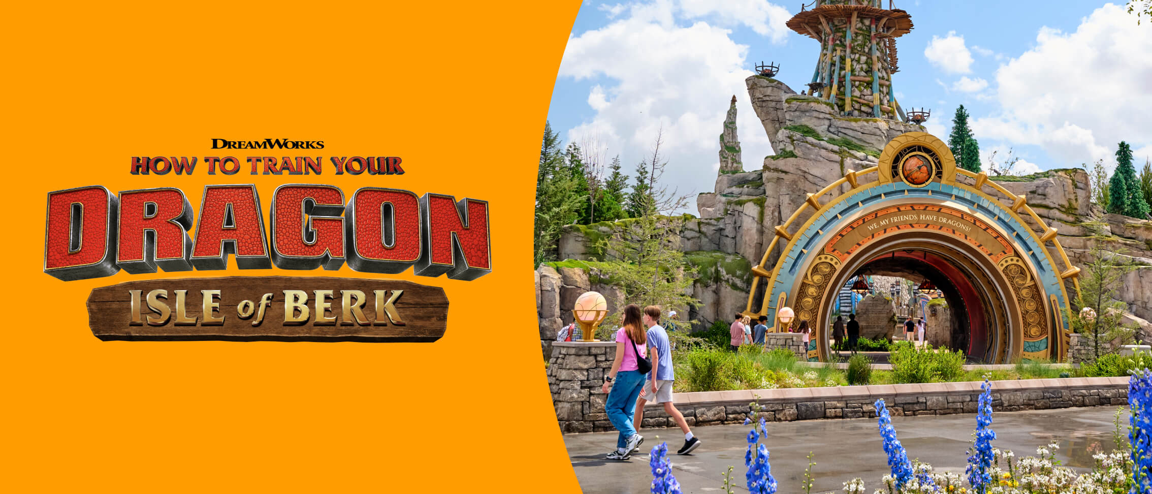 How to Train Your Dragon – Isle of Berk portal entrance in Universal Epic Universe at Universal Orlando Resort.