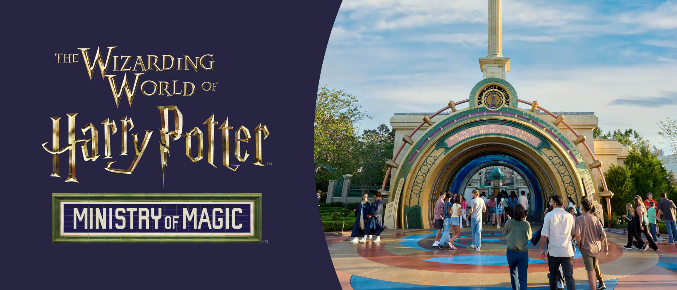 The Wizarding World of Harry Potter – Ministry of Magic™ portal entrance in Universal Epic Universe.