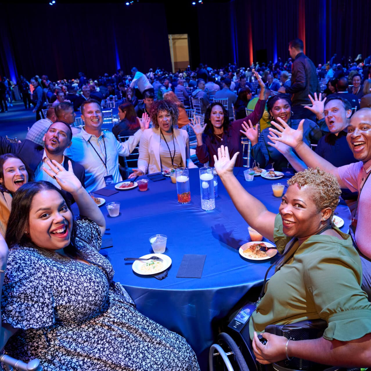 guests sitting at the soundstages banquet tables