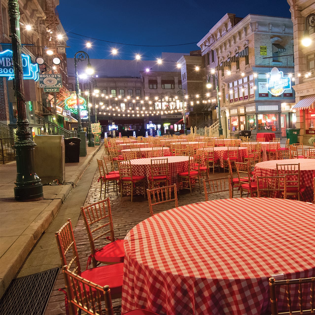 An example of the event space in the New York area of Universal Studios Florida.