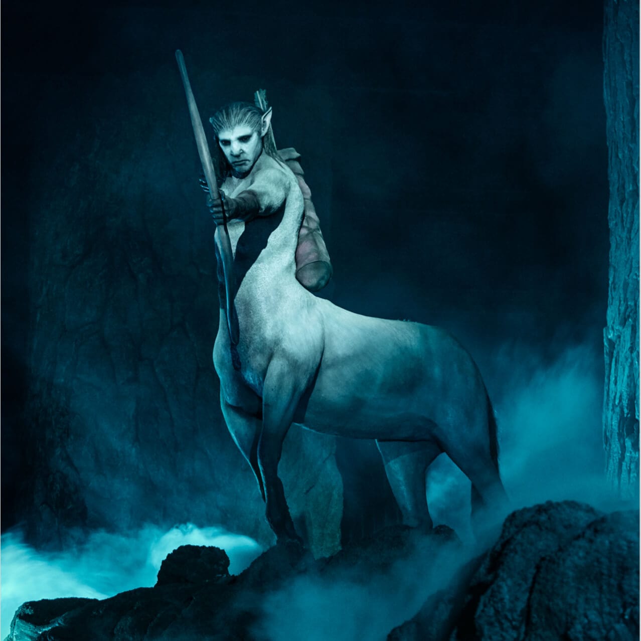 A Centaur in the Forbidden Forest of Hagrid's Magical Creatures Motorbike Adventure™ ride.