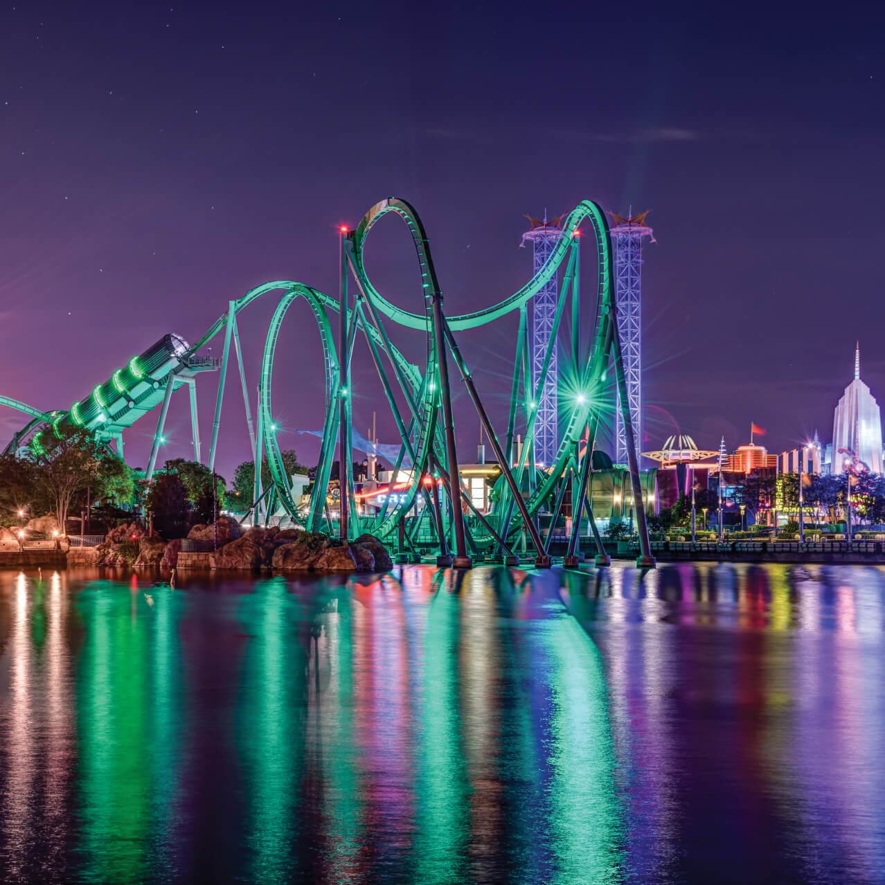 Captain America, Spiderman and The Incredible Hulk in Marvel Super Hero Island