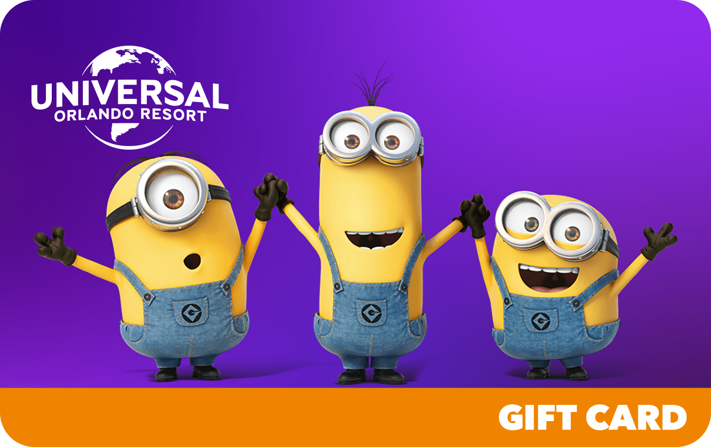 A Universal Orlando Resort Gift Card with Minions on the front.