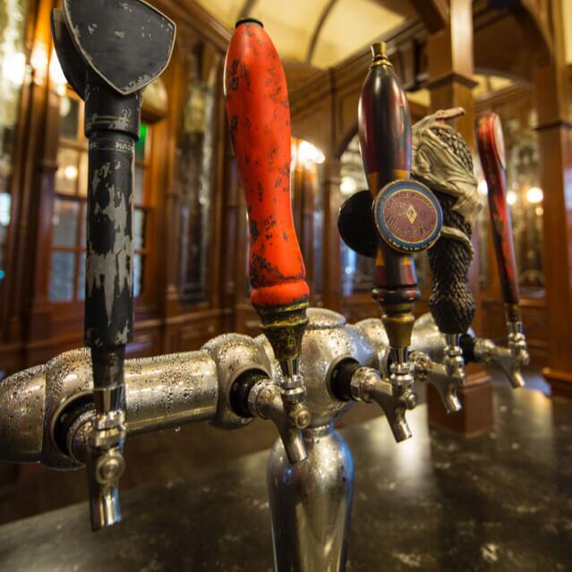 A variety of interesting and exclusive beverages on tap at The Fountain of Fair Fortune in The Wizarding World of Harry Potter at Universal Studios Orlando.