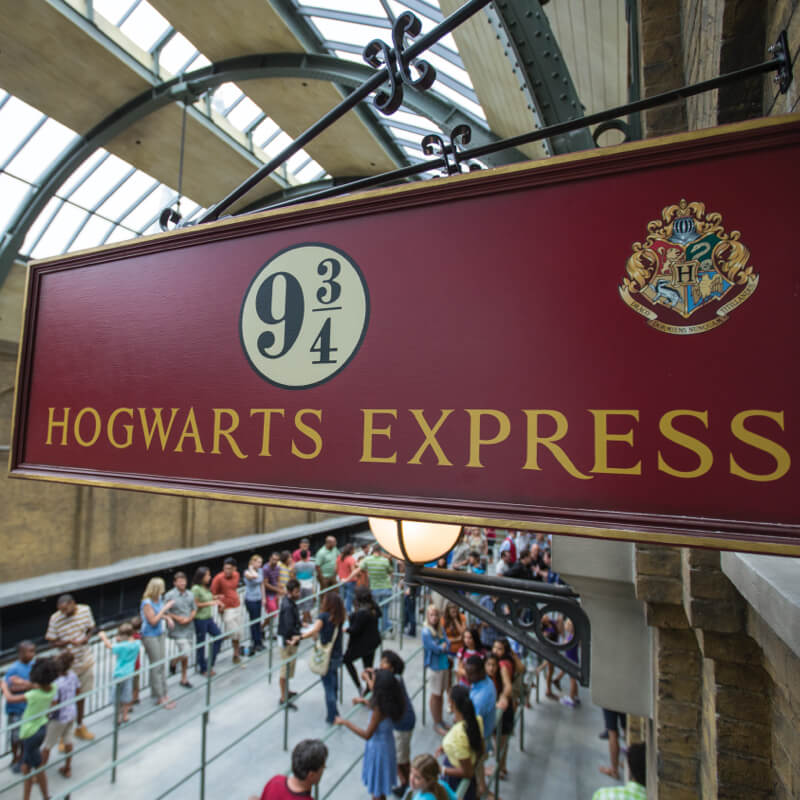 Hogwarts Express™ King's Cross Station Fast Facts Image 2 of the interior train station sign inside the station platform area.