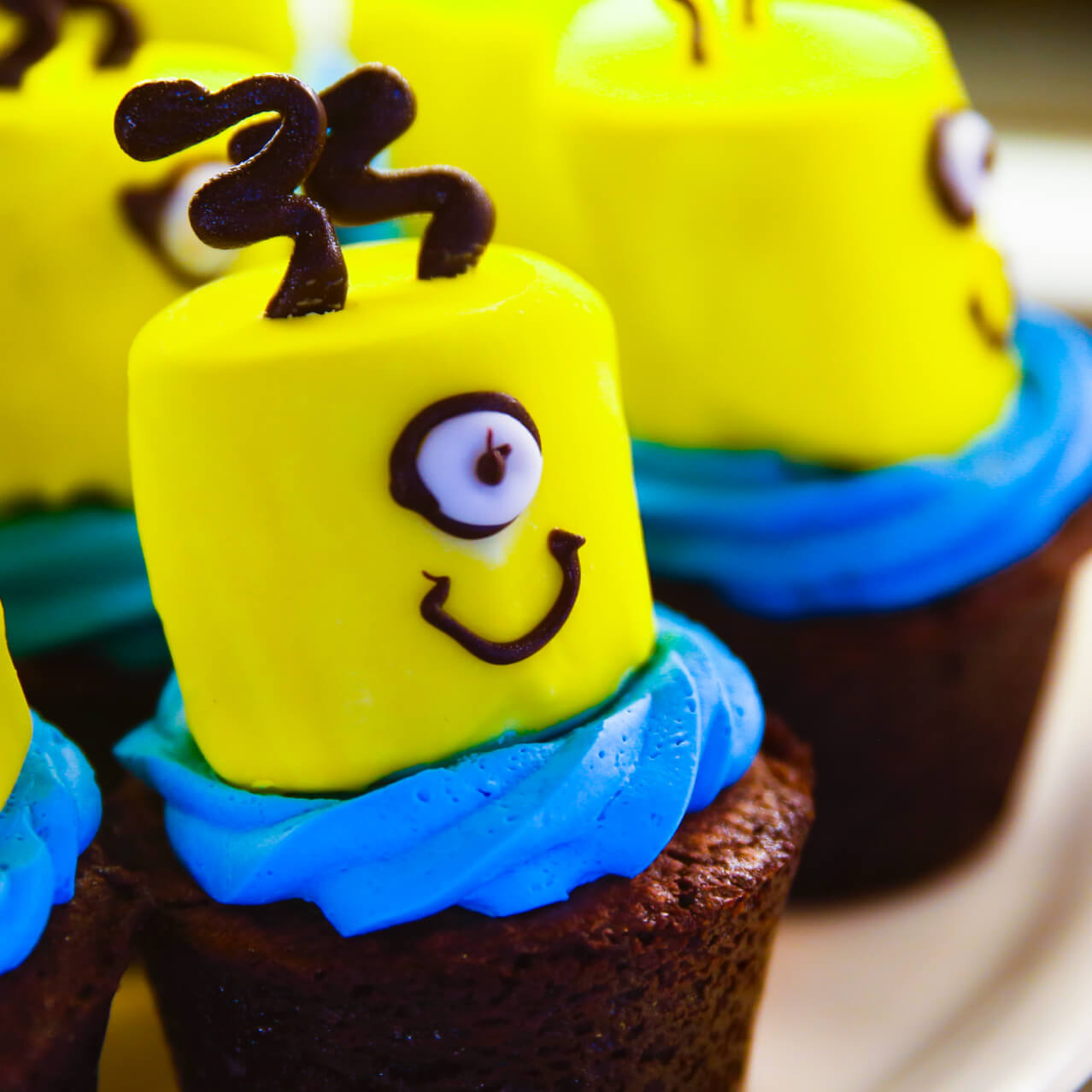 A marshmallow Minion cupcake at San Francisco Pastry Company in Universal Studios Florida.