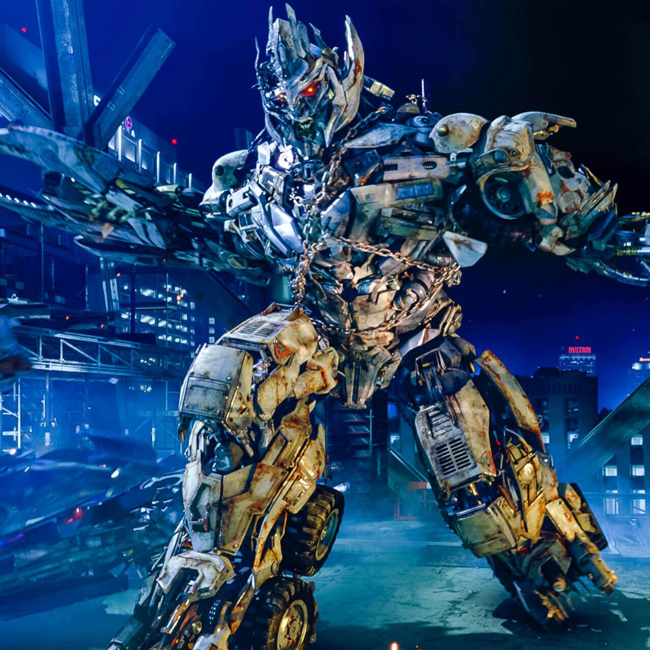 Megatron leaps off the screen in the ultra immersive TRANSFORMERS: The Ride 3D at Universal Studios Orlando.