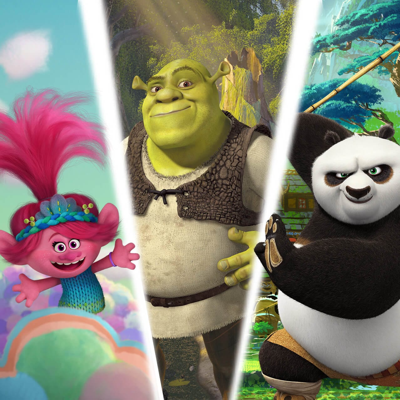  Trolls, Shrek and Kung Fu Panda featured within DreamWorks Land at Universal Orlando Resort.