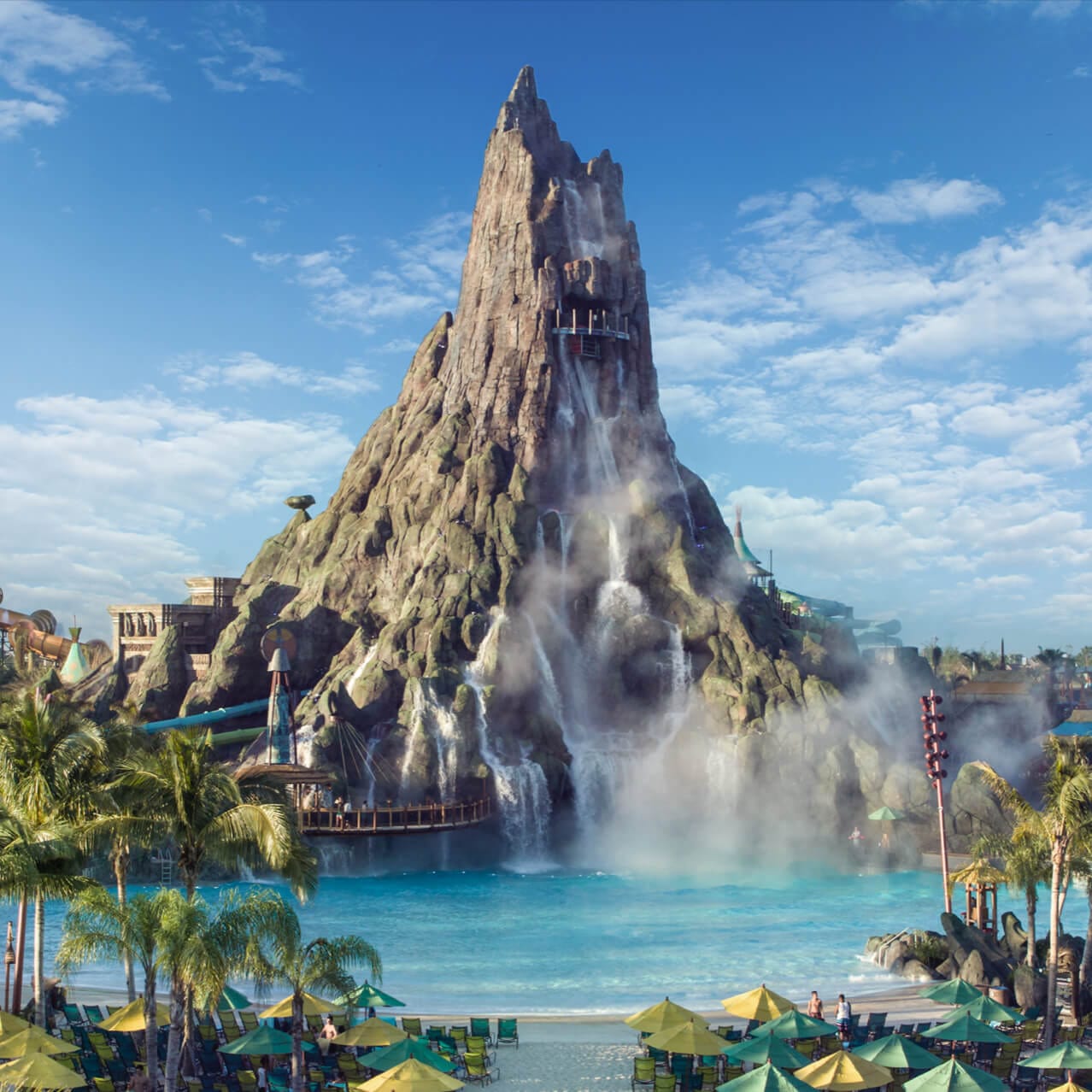 The Volcano ride and pool