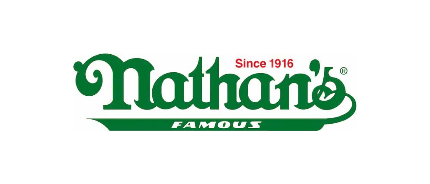 The logo for Nathan's Famous Hotdogs, a preferred hot dog provider of Universal Orlando Resort.