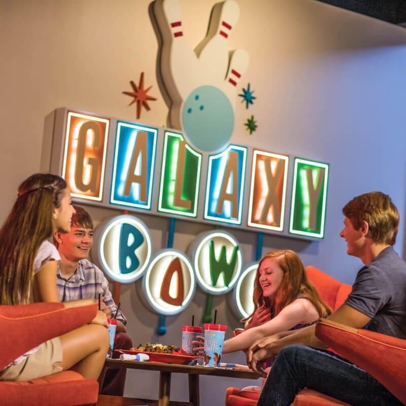 People eating at Galaxy Bowl