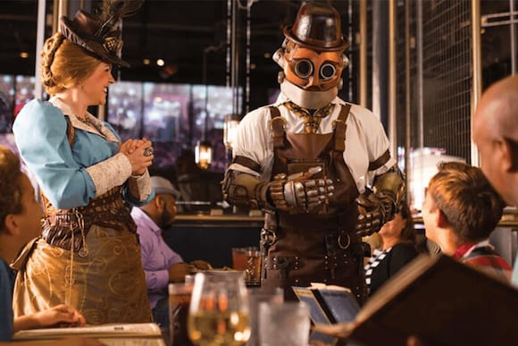 Steampunk characters make a tableside appearance in The Toothsome Chocolate Emporium at Universal CityWalk Hollywood.