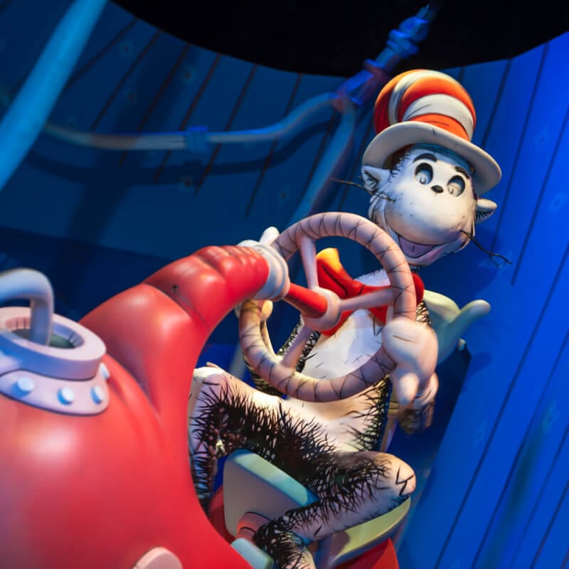 The Cat in the Hat gripping a steering wheel.