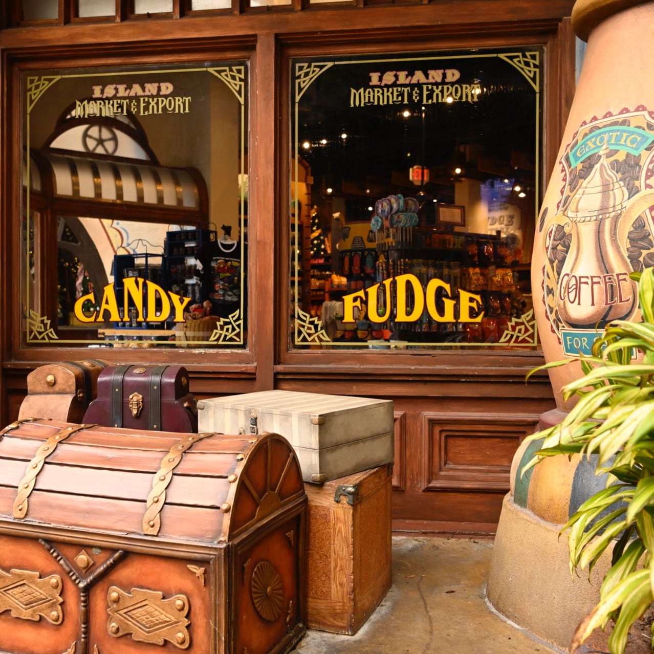 Port of Entry candy fudge store window.