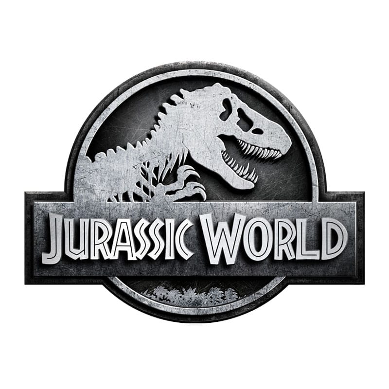 A giant splash erupts over riders on the Jurassic Park River Adventure water ride.