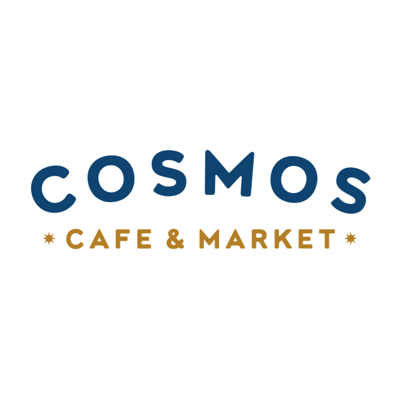 The logo for Cosmos Cafe and Market at Universal Stella Nova Resort.