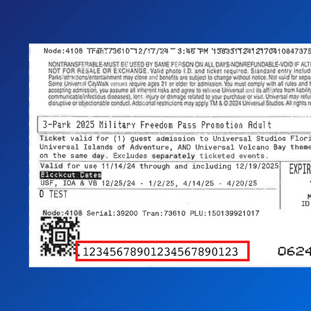 A screenshot image showing how to find your Passholder ID.
