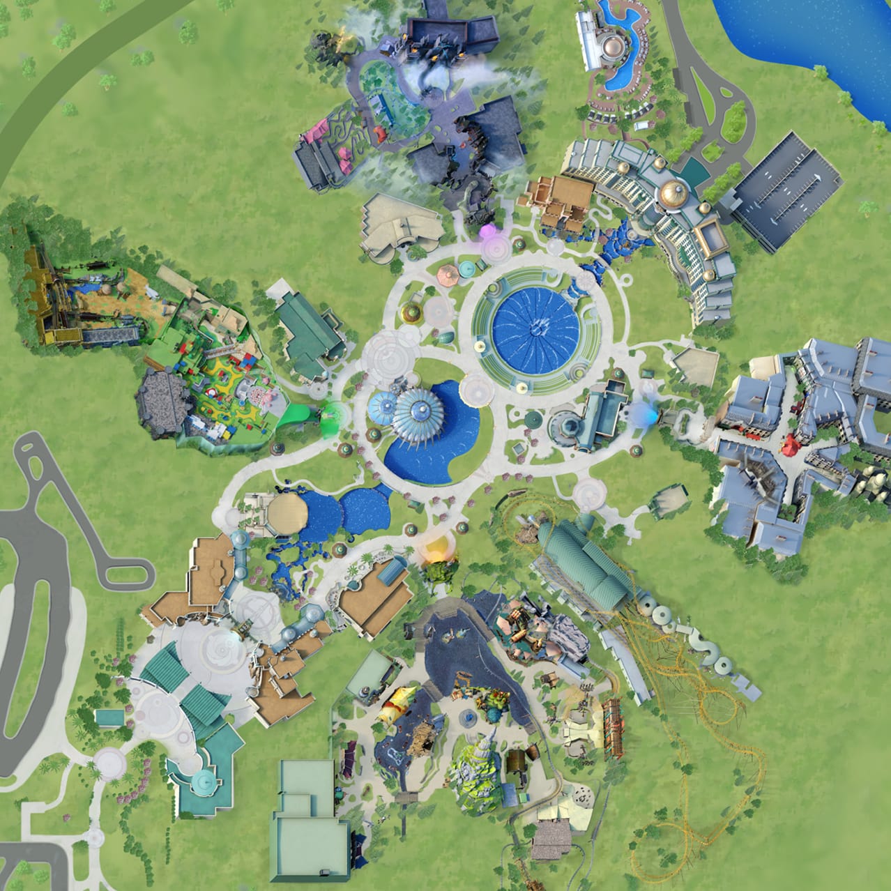 Overhead map of Universal Epic Universe.