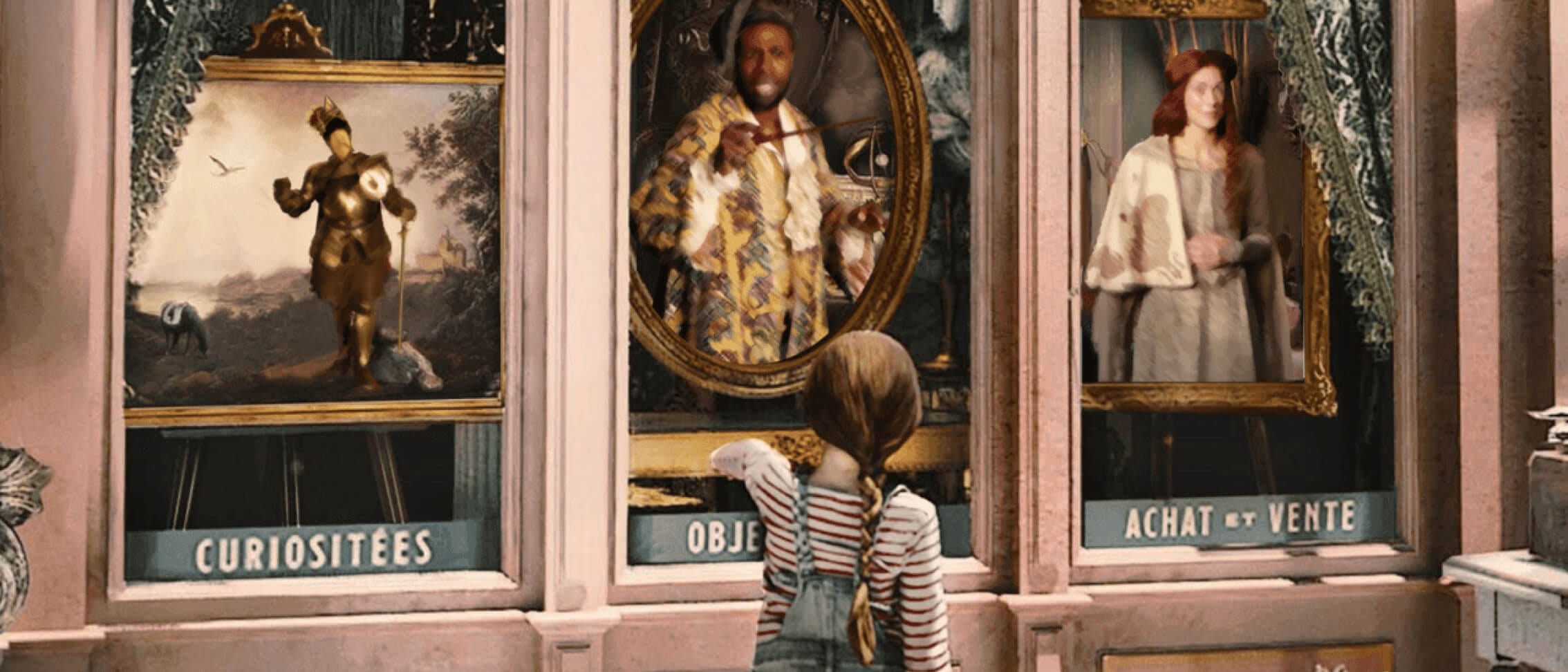 Artist conceptual rendering A child uses a wand in Place de Furstemberg to see a Niffler at an interactive wand station in The Wizarding World of Harry Potter™ Ministry of Magic™.