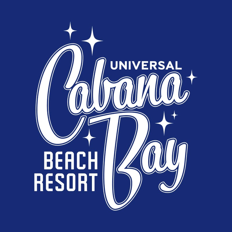 Universal Cabana Bay Beach Resort logo on a blue background.
