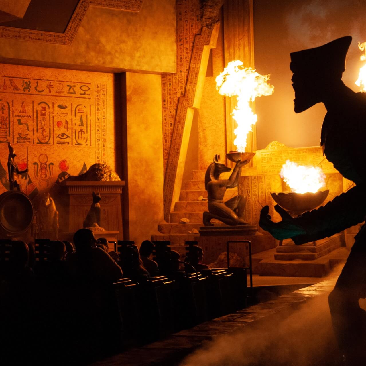 A thrilling turn on the Revenge of the Mummy ride.