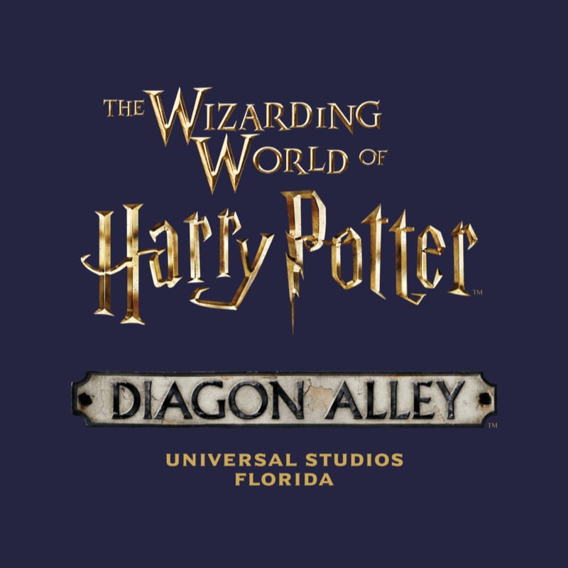 The logo for the Diagon Alley area of The Wizarding World of Harry Potter, a land inside Universal Studios Florida theme park in Orlando.