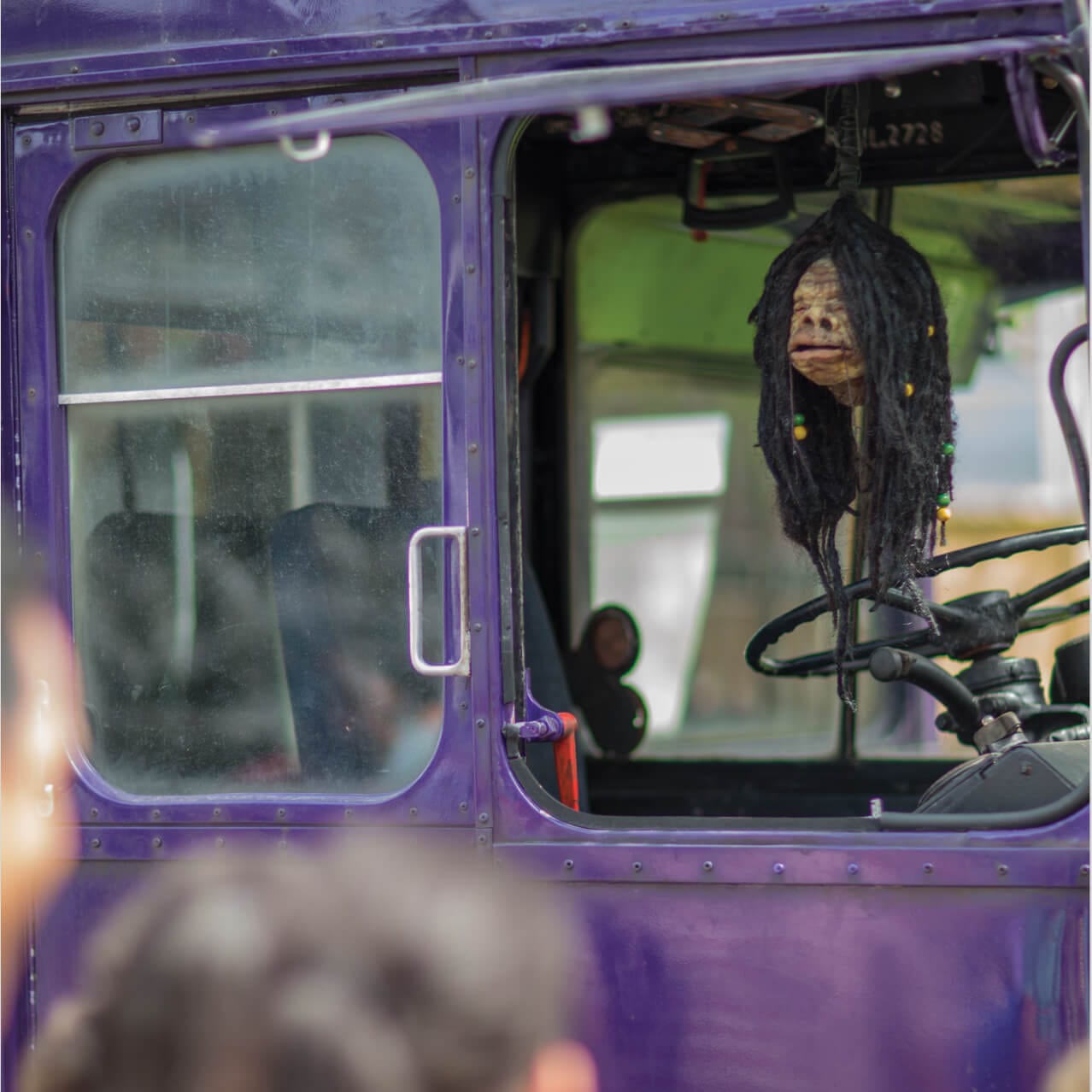 The chattering shrunken head from the Knight Bus™ which guests can see in The Wizarding World of Harry Potter at Universal Studios Orlando.