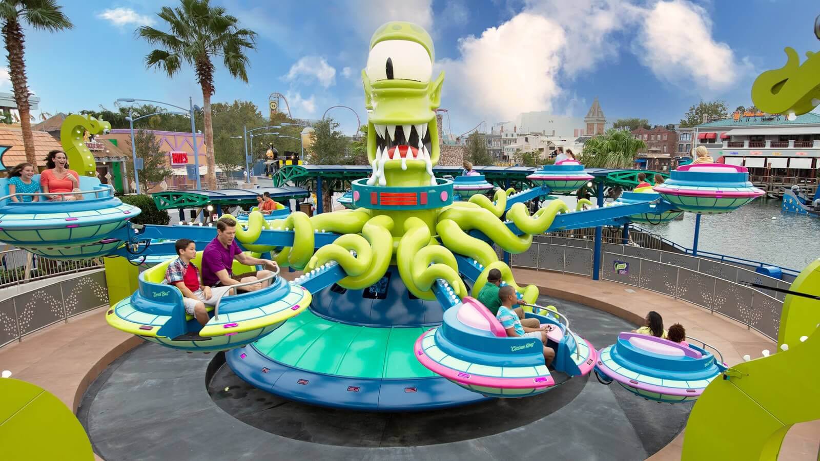 The Home of the Simpsons Kang and Kodos Twist and Hurl Ride
