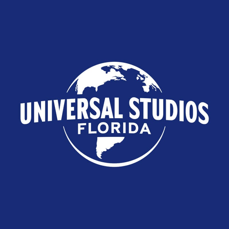 The logo for Universal Studios Florida against a blue background.