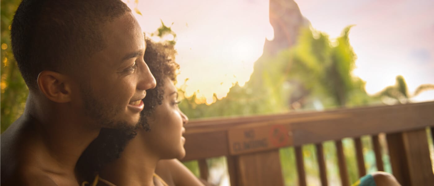 A couple enjoys time in the Single Cabana Units