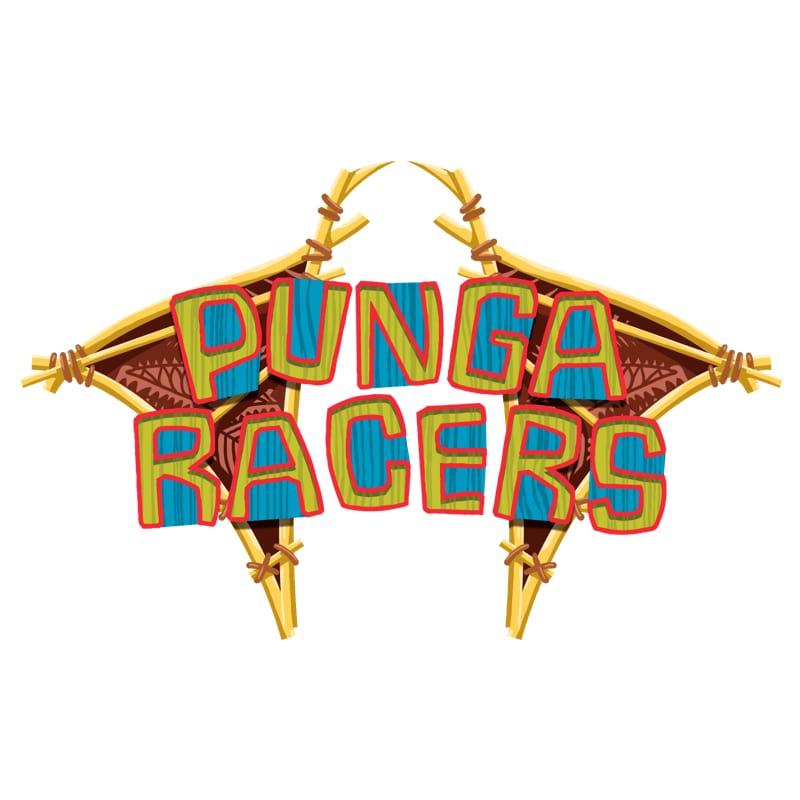 The logo for Punga Racers at Universal Volcano Bay.