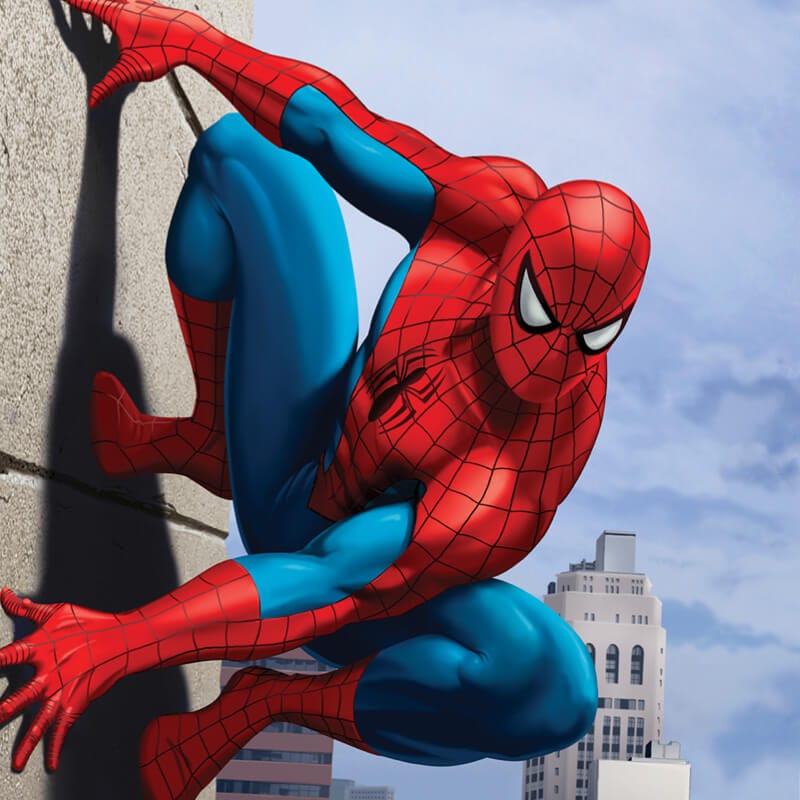 Imagen 2 de datos breves de The Amazing Adventures of Spider Man, que muestra a Spider Man escalando un edificio.