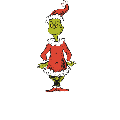 Silueta recortada del Grinch animado al estilo de un libro de cuentos