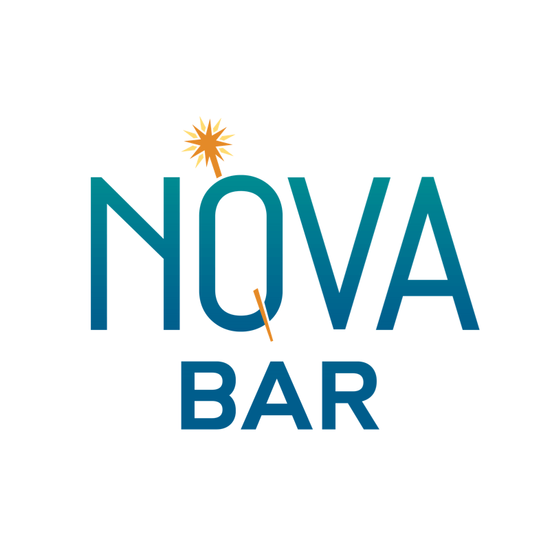 El logotipo de Nova Bar en Universal Stella Nova Resort.
