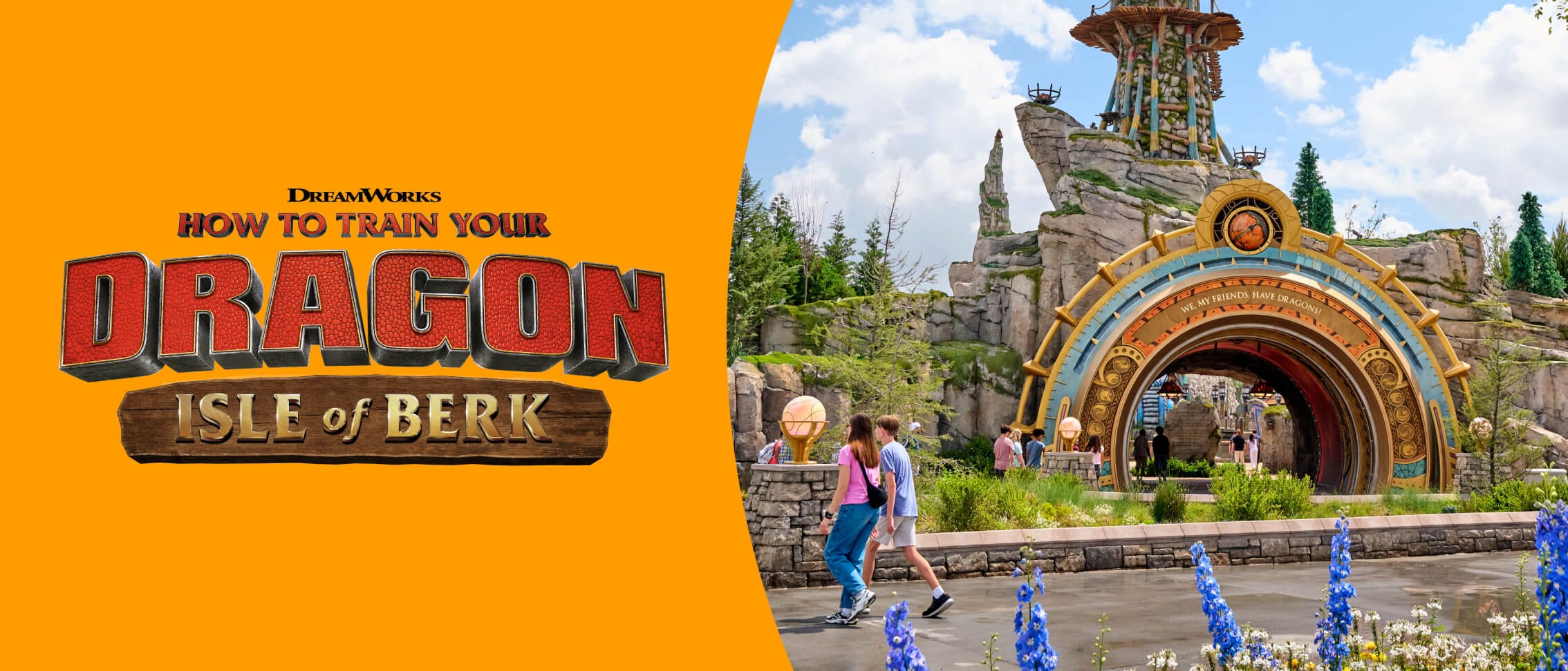 Entrada al portal de How to Train Your Dragon – Isle of Berk en Universal Epic Universe en Universal Orlando Resort.