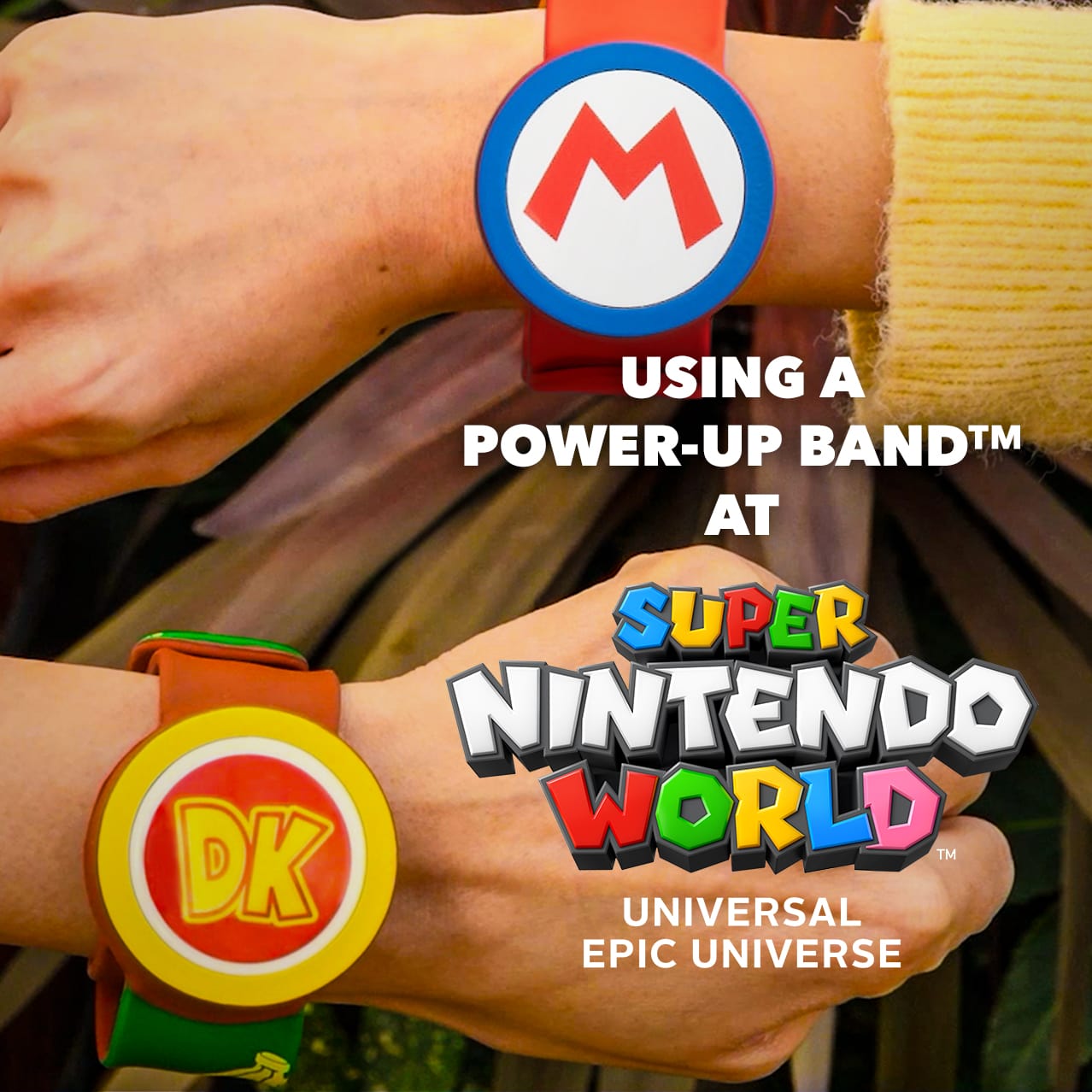 Miniatura de video que muestra una Power-Up Band™ de Mario y Donkey Kong para usar en SUPER NINTENDO WORLD™ en Universal Epic Universe.