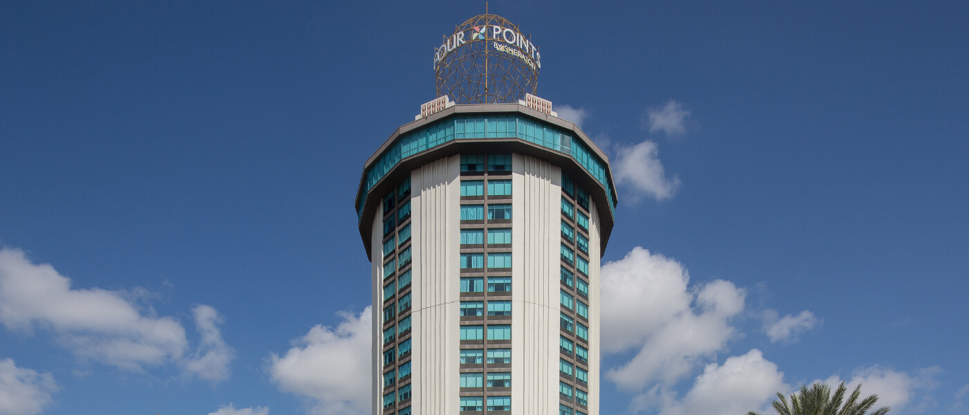 Blue skies above the Four Points by Sheraton Orlando International Drive.