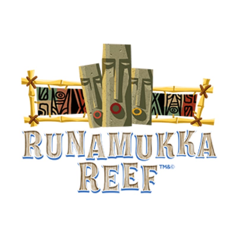 Logotipo de Runamukka Reef en Universal's Volcano Bay.