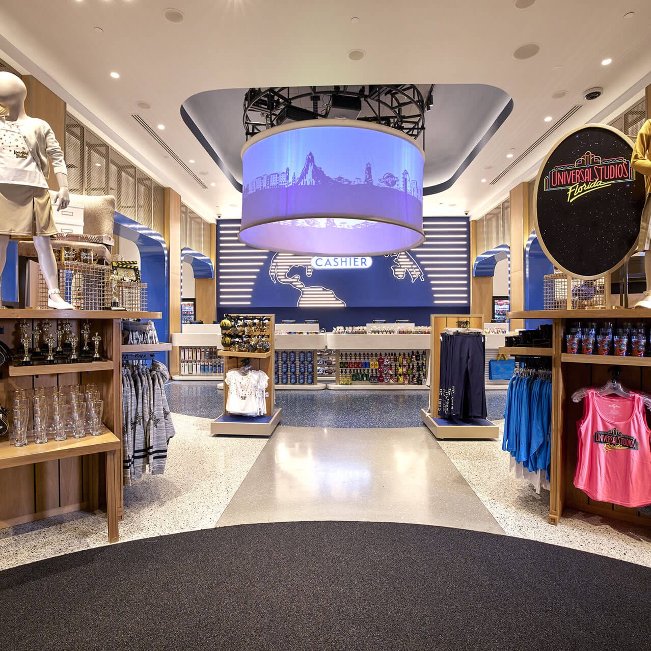 Vista interna da Universal Studios Store no CityWalk.