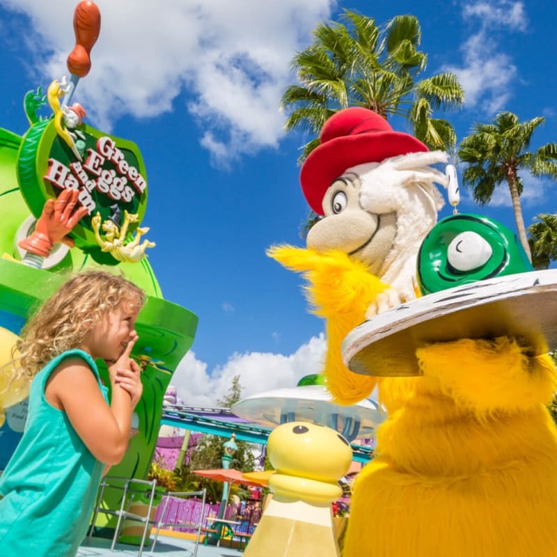 Encontros com personagens no Seuss Landing