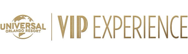 The Universal Orlando Resort globe logo and the words “VIP EXPERIENCE” displayed in gold.