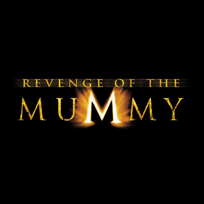 O logotipo da Revenge of the Mummy, uma montanha-russa híbrida interna localizada na área de New York do Universal Studios Florida em Orlando.