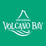 O logotipo do parque aquático temático Universal’s Volcano Bay.