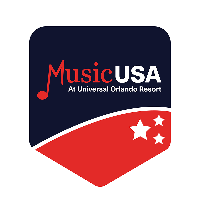 The Music USA at Universal Orlando Resort logo on a white background.